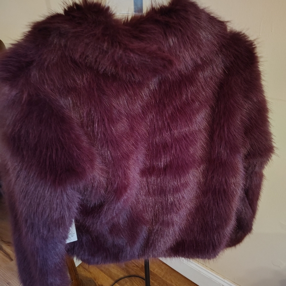 Plum Faux Fur Jacket - Picture 7 of 9